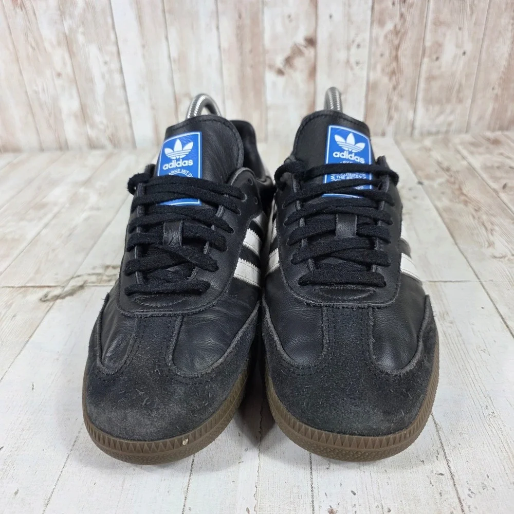 Adidas Samba OG Black White Gum Leather Sneakers IE3676 Womens 7.5
